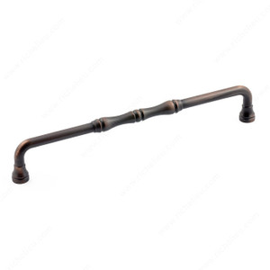 Traditional Metal Pull - 7409, Center to Center 192 mm, Finish Brushed Oil-Rubbed Bronze, Projection - Overall Dimensions 33 mm Traditional Metal Pull - 7409, Center to Center 192 mm, Finish Brushed Oil-Rubbed Bronze, Projection - Overall Dimensions 33 mm