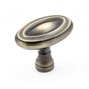 Traditional Metal Knob - 7404, Finish Antique English PRO-PACK 3 Traditional Metal Knob - 7404, Finish Antique English PRO-PACK 3