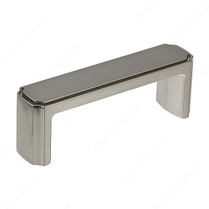 Transitional Metal Pull - 770, Center to Center 96 mm, Finish Brushed Nickel, Projection - Overall Dimensions 32 mm