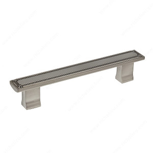 Traditional Metal Pull - 7809, Center to Center 128 mm, Finish Brushed Nickel, Length - Overall Dimensions 169 mm