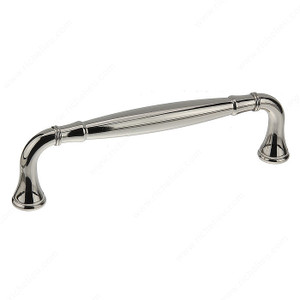 Traditional Metal Pull - 7909, Center to Center 128 mm, Finish Polished Nickel, Projection - Overall Dimensions 40 mm Traditional Metal Pull - 7909, Center to Center 128 mm, Finish Polished Nickel, Projection - Overall Dimensions 40 mm