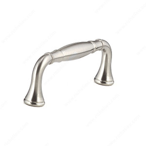 Traditional Metal Pull - 7909, Center to Center 96 mm, Finish Brushed Nickel, Projection - Overall Dimensions 40 mm PRO-PACK 2 Traditional Metal Pull - 7909, Center to Center 96 mm, Finish Brushed Nickel, Projection - Overall Dimensions 40 mm PRO-PACK 2