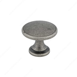 Traditional Metal Knob - 8122, Finish Pewter PRO-PACK 2 Traditional Metal Knob - 8122, Finish Pewter PRO-PACK 2