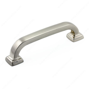Transitional Metal Pull - 815, Center to Center 96 mm, Finish Brushed Nickel, Length - Overall Dimensions 115 mm PRO-PACK 2 Transitional Metal Pull - 815, Center to Center 96 mm, Finish Brushed Nickel, Length - Overall Dimensions 115 mm PRO-PACK 2