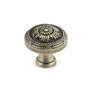 Traditional Metal Knob - 8246, Finish Antique English PRO-PACK 2 Traditional Metal Knob - 8246, Finish Antique English PRO-PACK 2