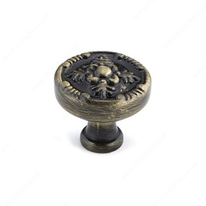Traditional Metal Knob - 8261, Finish Antique English PRO-PACK 2 Traditional Metal Knob - 8261, Finish Antique English PRO-PACK 2