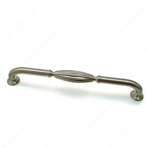 Traditional Metal Appliance Pull - 8271, Finish Brushed Nickel, Screw/Nail M6 (Included)