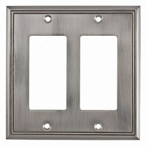 Switch plate 2 Decora - Contemporary Style, Finish Brushed Nickel