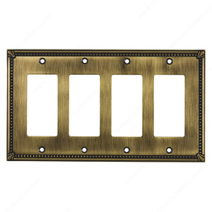 Switch plate 4 Decora - Traditional Style, Finish Antique English