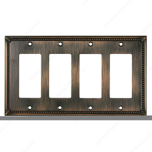 Switch plate 4 Decora - Traditional Style, Finish Brushed Oil-Rubbed Bronze