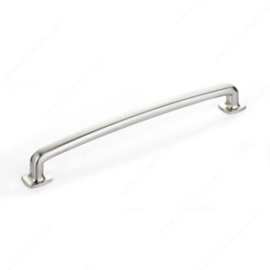 Transitional Metal Pull - 863, Center to Center 192 mm, Finish Brushed Nickel, Length - Overall Dimensions 214 mm