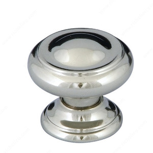Traditional Metal Knob - 8632, Finish Polished Nickel PRO-PACK 3 Traditional Metal Knob - 8632, Finish Polished Nickel PRO-PACK 3