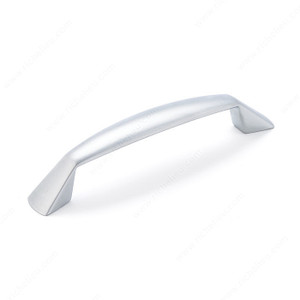 Contemporary Metal Pull - 869, Center to Center 128 mm, Finish Matte Chrome, Projection - Overall Dimensions 28.5 mm