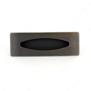 Contemporary Recessed Metal Pull - 870, Recommended for cabinet sliding door applications., Center to Center 3 in, Finish Brushed Oil-Rubbed Bronze