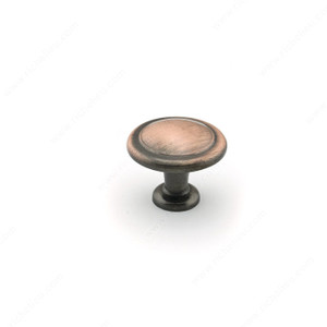 Traditional Metal Knob - 878A, Finish Antique Copper PRO-PACK 3