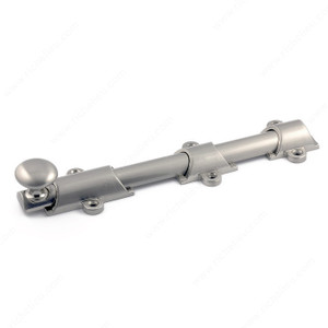 Traditional Metal Surface Bolt - 8910, Finish Brushed Nickel, Length - Overall Dimensions 179 mm Traditional Metal Surface Bolt - 8910, Finish Brushed Nickel, Length - Overall Dimensions 179 mm