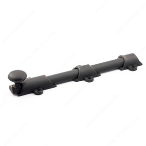 Traditional Metal Surface Bolt - 8910, Finish Brushed Oil-Rubbed Bronze, Length - Overall Dimensions 179 mm Traditional Metal Surface Bolt - 8910, Finish Brushed Oil-Rubbed Bronze, Length - Overall Dimensions 179 mm