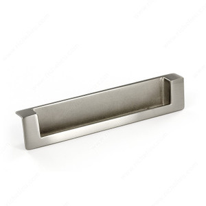 Contemporary Recessed Metal Pull - 8971, Recommended for cabinet sliding door applications., Finish Brushed Nickel