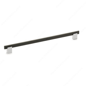 Contemporary Metal and Aluminum Pull - 905, Center to Center 320 mm, Finish Matte Black / Chrome, Length - Overall Dimensions 352 mm Contemporary Metal and Aluminum Pull - 905, Center to Center 320 mm, Finish Matte Black / Chrome, Length - Overall Dimensions 352 mm