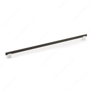 Contemporary Metal and Aluminum Pull - 905, Center to Center 480 mm, Finish Matte Black / Chrome, Length - Overall Dimensions 512 mm Contemporary Metal and Aluminum Pull - 905, Center to Center 480 mm, Finish Matte Black / Chrome, Length - Overall Dimensions 512 mm