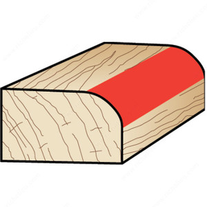 Roundover Bits, Roundover bits - Two flutes, ball bearing pilot, Cutting Diameter 1/8 in, Cutting Length 3/8 in, Overall Diameter (A) 3/4 in, Overall Length (E) 2 in Roundover Bits, Roundover bits - Two flutes, ball bearing pilot, Cutting Diameter 1/8 in, Cutting Length 3/8 in, Overall Diameter (A) 3/4 in, Overall Length (E) 2 in