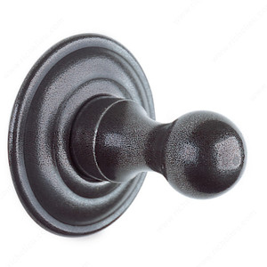 Champagne Series Hook, Finish Satin Steel, Diameter - Overall Dimensions 2 1/4 in, Projection - Overall Dimensions 2 1/8 in