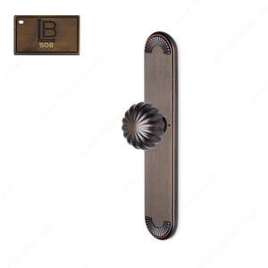 Left Escutcheon Privacy Set, Knob K5, 2.38 - California, Finish Brushed Antique Brass Left Escutcheon Privacy Set, Knob K5, 2.38 - California, Finish Brushed Antique Brass