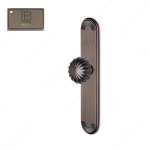 Left Escutcheon Privacy Set, Knob K5, 2.38 - California, Finish Brushed Antique Nickel Left Escutcheon Privacy Set, Knob K5, 2.38 - California, Finish Brushed Antique Nickel