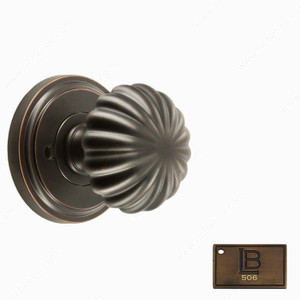 Rosette Privacy Set, Knob K5, 2.75 - California, Finish Brushed Antique Brass Rosette Privacy Set, Knob K5, 2.75 - California, Finish Brushed Antique Brass