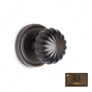 Rosette Single Dummy Set, Knob K5 - California, Finish Brushed Antique Brass Rosette Single Dummy Set, Knob K5 - California, Finish Brushed Antique Brass