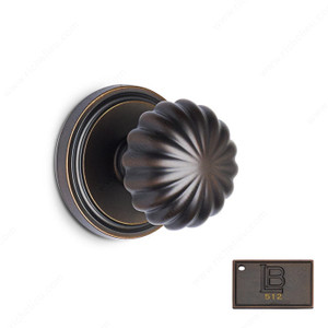 Rosette Single Dummy Set, Knob K5 - California, Finish Brushed Oil-Rubbed Bronze