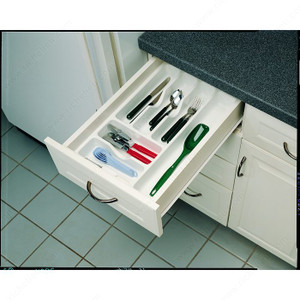 Cutlery Tray, Width Min. 14 7/8 in, Width 14 3/4 to 17 1/2 in, Finish White