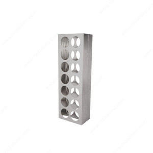 Wall Mounted Wine Rack, Number of Bottles 14, Material Brushed Aluminum, Width 9 7/8 in