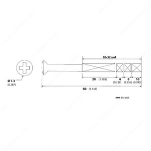 Deadbolt Screw, Finish PVD Polished Nickel