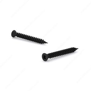 Drywall Screw, Flat Finishing Head, Square Drive, Fine Thread, Type S Point, RzR, Length 1 5/8 in