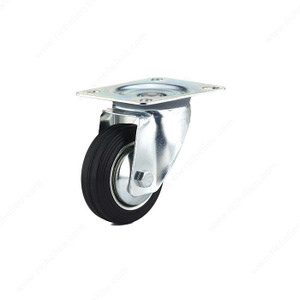 Industrial Euro Series Rubber Caster, Superior rolling quality, Load Capacity Per Caster Max. 50 kg, Wheel Diameter 80 mm, Total Height 105 mm, Tread Width 25 mm Industrial Euro Series Rubber Caster, Superior rolling quality, Load Capacity Per Caster Max. 50 kg, Wheel Diameter 80 mm, Total Height 105 mm, Tread Width 25 mm