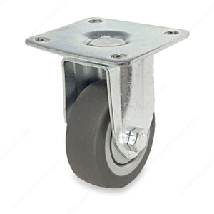 Industrial Gray Rubber Casters, Non- marking rubber tread, Load Capacity Per Caster Max. 40 kg, Wheel Diameter 50 mm, Total Height 73 mm, Tread Width 18 mm 1pc Industrial Gray Rubber Casters, Non- marking rubber tread, Load Capacity Per Caster Max. 40 kg, Wheel Diameter 50 mm, Total Height 73 mm, Tread Width 18 mm 1pc