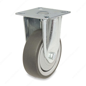 Industrial Gray Rubber Casters, Non- marking rubber tread, Load Capacity Per Caster Max. 60 kg, Wheel Diameter 75 mm, Total Height 100 mm, Tread Width 24mm 1pc Industrial Gray Rubber Casters, Non- marking rubber tread, Load Capacity Per Caster Max. 60 kg, Wheel Diameter 75 mm, Total Height 100 mm, Tread Width 24mm 1pc