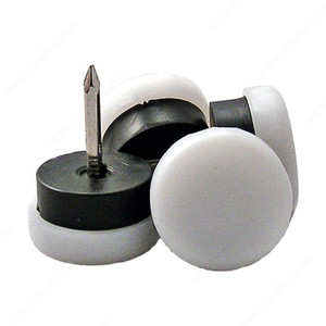 Nail-On Glides with Cushioned Polypropylene Base, Floor protection, Diameter 27 mm