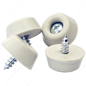 Screw-On Rubber Bumpers, Diameter 22 mm, Finish Almond PRO-PACK 5