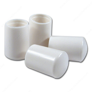 Vinyl Leg Tips, Interior Dimensions 16 mm, Finish Off-White Vinyl Leg Tips, Interior Dimensions 16 mm, Finish Off-White