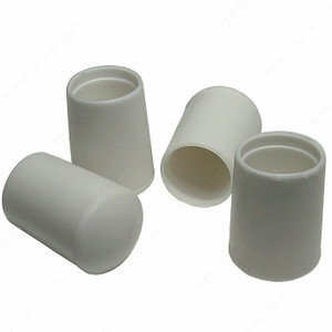 Vinyl Leg Tips, Interior Dimensions 25 mm, Finish Off-White