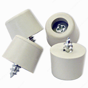 Screw-On Rubber Bumpers, Diameter 19 mm, Finish Almond PRO-PACK 25