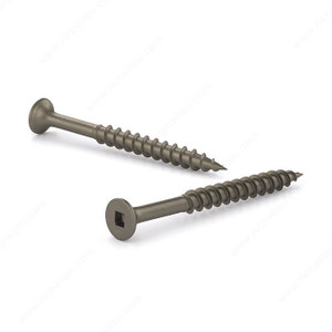 Plain Floor Screw, Bugle Head, Square Drive, Coarse Thread, Regular Wood Point, Floor screw without plating, Length 1 1/4 in
