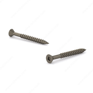 Plain Wood Screw, Flat Head, Square Drive, Coarse Thread, Regular Wood Point, Assembly screw, Screw Size 8, Length 3 1/2 in, Function Assembly, Head Size no. 8