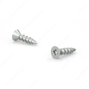Zinc-Plated Wood Screw, Flat head, Square Drive, Coarse Thread, Regular Wood Point, Assembly screw, Screw Size 5, Length 5/8 in, Function Hinges and Hardware, Head Size no. 5 Zinc-Plated Wood Screw, Flat head, Square Drive, Coarse Thread, Regular Wood Point, Assembly screw, Screw Size 5, Length 5/8 in, Function Hinges and Hardware, Head Size no. 5