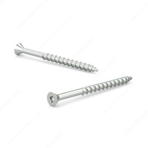 Zinc-Plated Wood Screw, Flat head, Square Drive, Coarse Thread, Regular Wood Point, Assembly screw, Screw Size 8, Length 2 in, Function Assembly, Head Size no. 8 Zinc-Plated Wood Screw, Flat head, Square Drive, Coarse Thread, Regular Wood Point, Assembly screw, Screw Size 8, Length 2 in, Function Assembly, Head Size no. 8