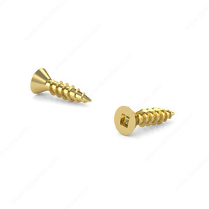 Brass-Plated Wood Screw, Flat Head, Square Drive, Regular Thread, Regular Wood Point, Assembly screws for small hardware, Brass-Plated Wood Screw, Flat Head, Square Drive, Regular Thread, Regular Wood Point, Assembly screws for small hardware,