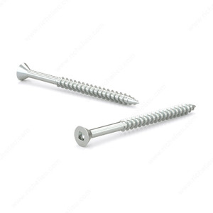 Wood Screw, Flat Head, Regular Thread, Regular Wood Point, Zinc plated assembly screw, Screw Size 6, Length 1 1/4 in, Head Size no. 6, Drive Size #1 (Green)