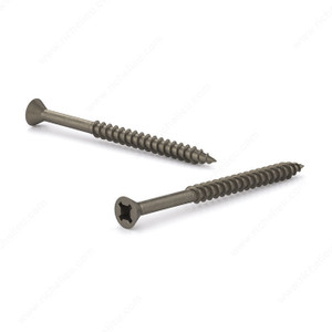 Plain Wood Screw, Flat Head, Quadrex Drive, Coarse Thread, Regular Wood Point, Traditional wood assembly screw, Length 1 1/4 in
